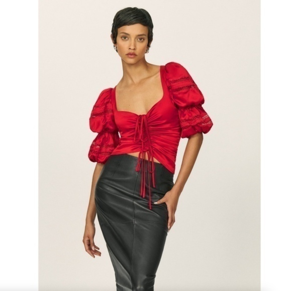Reformation The Collection Winchester Top in Cherry Red NWT